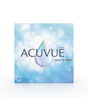 Acuvue oasys max 1-day lenses-help to reduce the feeling of tired and dry eyes-daily contact lenses with +4.75 DPT and BC 8.5-UV protection and pleasant wearing 4.75 diopters 8.5 millimeters 90 90
