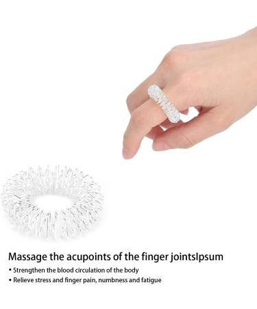 Pen Finger Massage Device - Mini Acupuncture Spring Rings for Stress Relief & Circulation - Silver Finger Therapy Tool - Buy Online on GoSupps.com