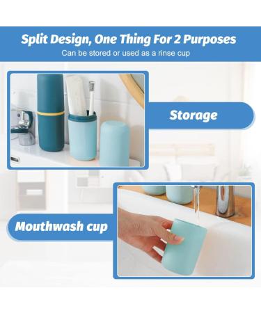 Refort Travel Tooth Cleaning Set - 4 Plastic Toothbrushes & Blue Case | International Shipping Available - Buy Online on GoSupps.com