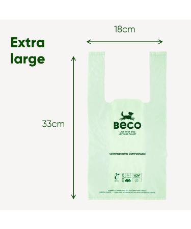 Beco Home Compostable Poop Bags | 96 Bags | Loose Packed With Handles | Unscented Dog Poo Bags Green - Buy Online on GoSupps.com
