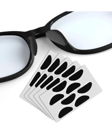ASTER 20 Pairs of Eyeglass Nose Pads Soft Foam Self-Adhesive Nose Pads Anti-Slip Sponge Glasses Nose Pads for Sunglasses Glasses (D-Shape) Black