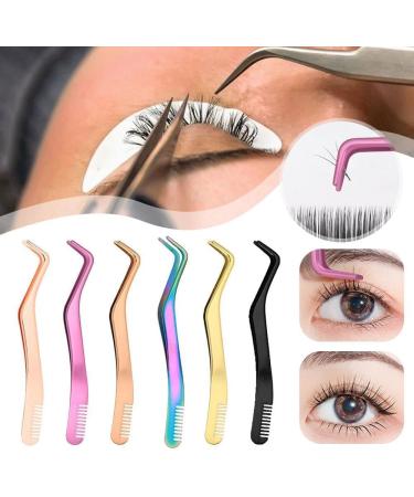 Premium Stainless Steel Fiber Tip Eyelash Tweezers for Extensions & Brow Grooming | Professional Makeup Tools - Buy Online on GoSupps.com