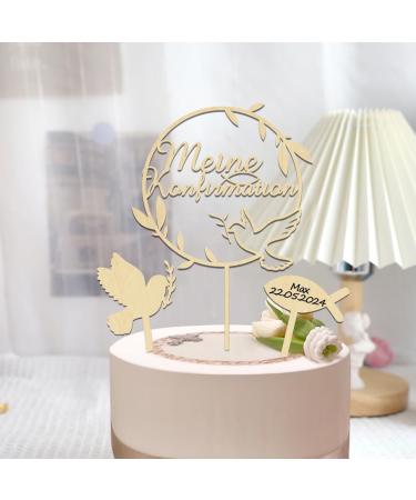 Shop 3PCS Cake Topper Communion | Wood Baptism & Confirmation Decor for Young Girls - Buy Online on GoSupps.com