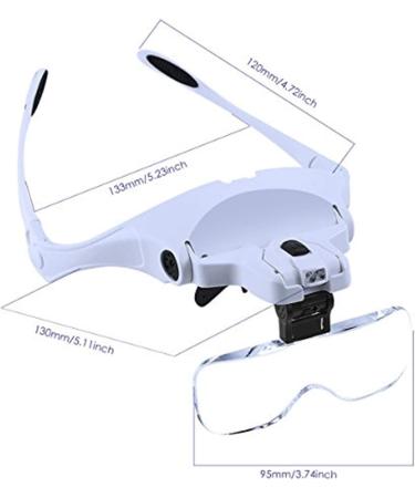 Ruiqas Illuminated Headband Magnifier with 5 Detachable Lens Light for Reading Jewelry Crafts Loupe Watch Electronic Repair - Buy Online on GoSupps.com