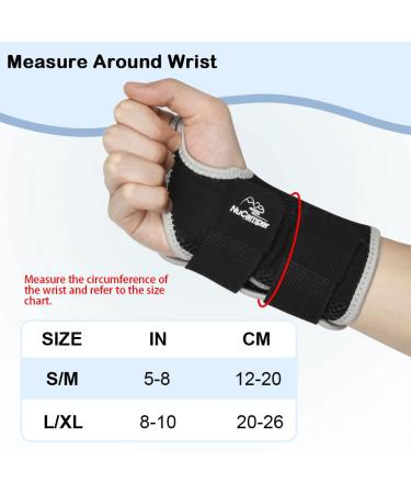 NuCamper Right Hand Wrist Brace for Carpal Tunnel - Adjustable Splint & Compression Sleeve for Men & Women - Night Sleep Support - Buy Online on GoSupps.com