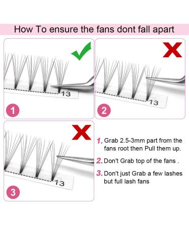 Premade Volume Eyelash Extensions 8D-D-0.07 | Short Stem Fans 9-20mm | C & D Curl Volume Lash Extensions - Buy Online on GoSupps.com