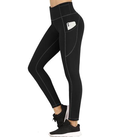 IUGA High Waisted Yoga Pants for Women with Pockets - Black, Large - Buy Online on GoSupps.com