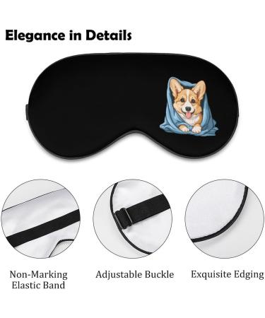 Shop Corgi Dog Puppy Eye Mask - Soft Sleep Mask with Blue Blanket & Adjustable Strap - Blocks Light for Men & Women - Buy Online on GoSupps.com