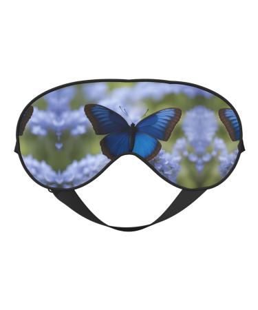 Blue Butterfly Print Ultra-Soft Light-Blocking Eye Mask for Optimal Comfort and Restful Sleep