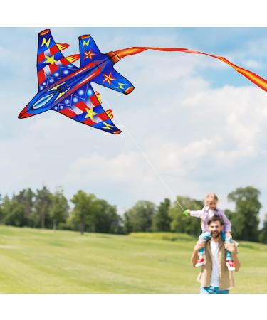Large Flerigh Plane Kite for Kids and Adults | Easy to Fly & Assemble | Ideal for Beginners & Professionals | Beach & Outdoor Activities | Ages 4-12 - Buy Online on GoSupps.com