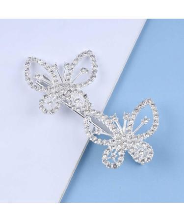 Yheakne Boho Crystal Butterfly Hair Clip Cz Butterfly Hair Clip Silver Butterfly Hair Clip Headpiece Decorative Headwear Hair Accessories for Women and Girls - Buy Online on GoSupps.com