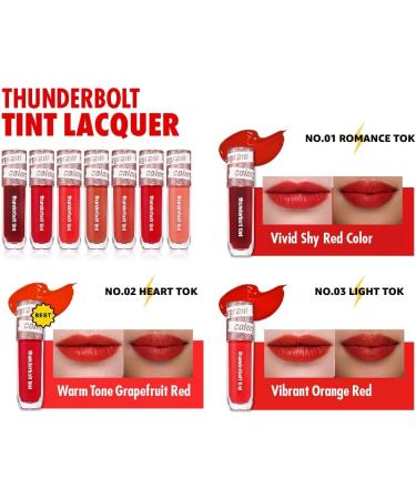 COLORGRAM Thunderbolt Tint Lacquer - Long Lasting Moisturizing Lip Stain - True Beauty K-Drama Makeup - 0.2 fl.oz 02 Heart Tok - Buy Online on GoSupps.com