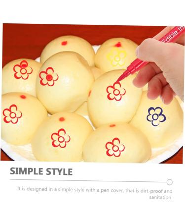 CIYODO 6pcs Biscuits Cake Boxes Decor Cake Coloring Markers Edible Cake Pens Dual Tip Markers Plastic - Buy Online on GoSupps.com
