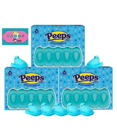Easter Peeps Classic Party Pack - Three Boxes of Classic Blue Peep Chicks - Easter Basket Candy - 30 Total Marshmallows - Includes Fote Brand Magnet