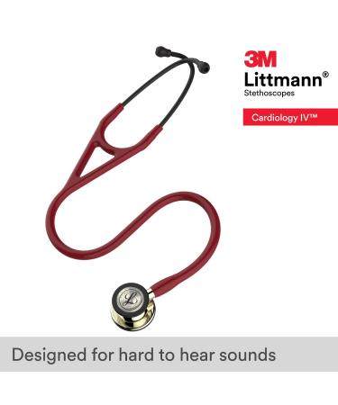 3M Littmann Cardiology IV Stethoscope - Champagne Chestpiece, Burgundy Tube, 27 - 6176 - Buy Online on GoSupps.com