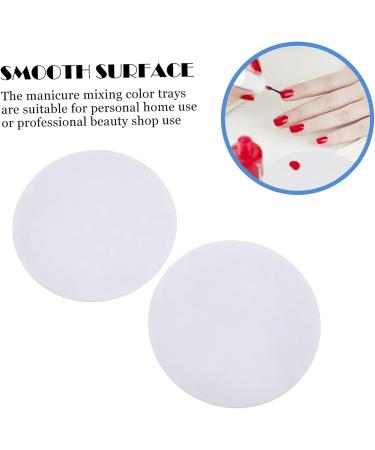 VILLCASE 10pcs Nail Polish Palette Silicone Makeup & Manicure Tray for Nail Art | Round White Nail Stand 9.5x9.5CM - Perfect for Professionals & DIY - Buy Online on GoSupps.com