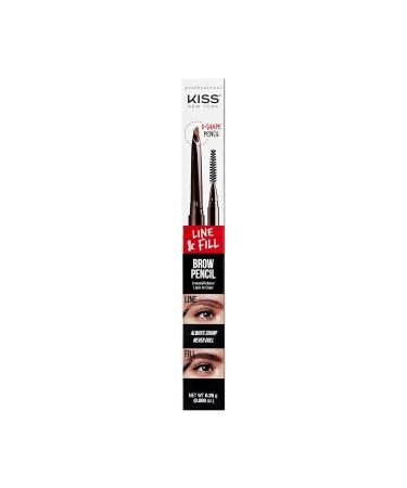 Kiss New York Professional Eyebrow Pencil - Dual-Sided Retractable Brow Definer D-Shape Design Cruelty-Free Silky Smooth Texture - Chocolate Brown - Buy Online on GoSupps.com