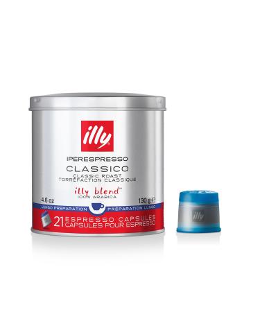 illy Coffee iperEspresso Capsules - Single-Serve Coffee Capsules & Pods - Single Origin Coffee Pods Classico Lungo Medium Roast with Notes of Caramel - For iperEspresso Capsule Machines 21 Count