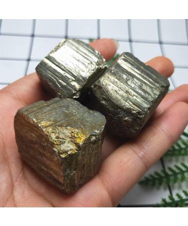 Pyrite Crystal Gravel Cube Natural Iron Pyrite Tumbled Stone Quartz Yoga Stone 3pcs Suitable for Home Stone Mineral Specimen - Buy Online on GoSupps.com