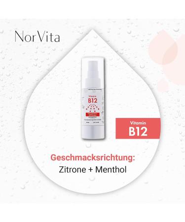 Norvita Vitamin B12 Spray 500 g - Vegan High-Dose B12 Complex | Natural Lemon & Menthol - 30 ml (150 Daily Doses) - Buy Online on GoSupps.com