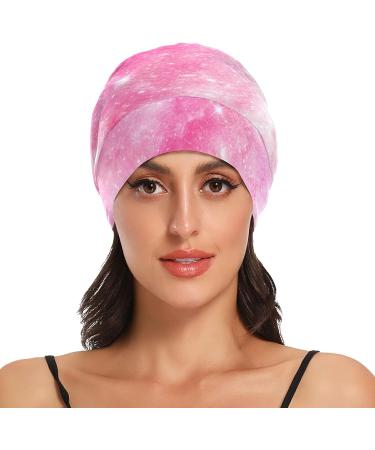 JUAMA Pink Galaxy Universe Satin Lined Sleep Cap for Women - Buy Online on GoSupps.com