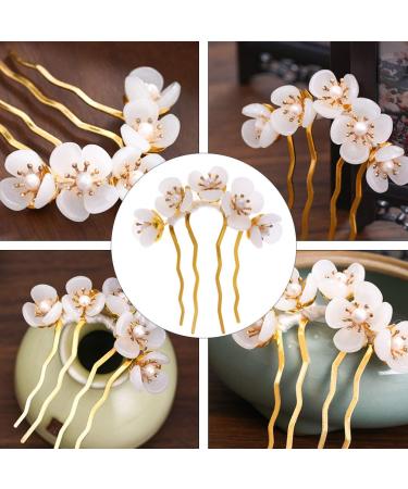 Beaupretty Vintage Jade Flower Hair Sticks Chinese Hair Pins for Women (White) - Buy Online on GoSupps.com