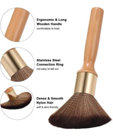 Funfob Neck Dusting Brush Soft Handle Neck Brush Cleaning Brush Haircut Tool Suitable for Salon or Home - Buy Online on GoSupps.com