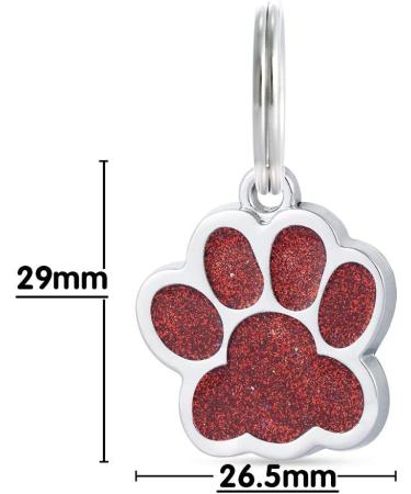Custom Engraved Dog & Cat ID Tags | Red Paw Print Animal Tags - Shop Now - Buy Online on GoSupps.com
