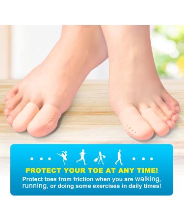 Bukihome Silicone Toe Protectors - 12 PCS Toe Caps for Corns, Blisters, Ingrown Toenails - Pain Relief Sleeves (4 Large + 8 Medium) Pink - Buy Online on GoSupps.com