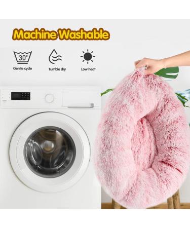 EMUST Round Donut Cat Bed and Marshmallow Dog Bed - Anti-Slip Fluffy Pet Bed for Small to Large Cats and Dogs - Indoor Cat Bed in Rose Pink - 40cm - Buy Online on GoSupps.com