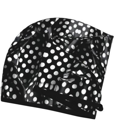Super Absorbent Black & White Corrugated Dots Hair Cap for Quick Drying | Soft Elastic Wrap for Long Thick Hair | Women's Hair Care - Buy Online on GoSupps.com