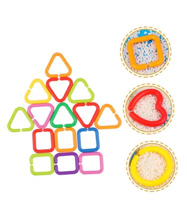 Safigle 70 STK Geometric Chain Buckle Colorful Connecting Toys for Toddlers | Durable Baby Ring for Travel Cribs | 2 Pieces - 5.5x5.5cm - Buy Online on GoSupps.com