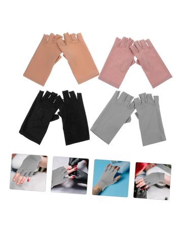 FOMIYES 4 Pairs Manicure Half Finger Gloves Manicure Uv Gloves Anti-uv Gloves for Gel Nails Gel Nail Lamp Uv Gloves Uv Gloves for Gel Manicures Nail Uv Gloves Spandex Daily Use Women's - Buy Online on GoSupps.com