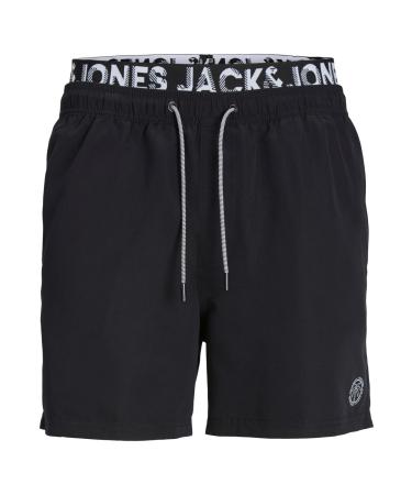 JACK & JONES Men's Swim Shorts JPSTFIJI SML XL XXL Black Blue Red M Black/Detail:solid