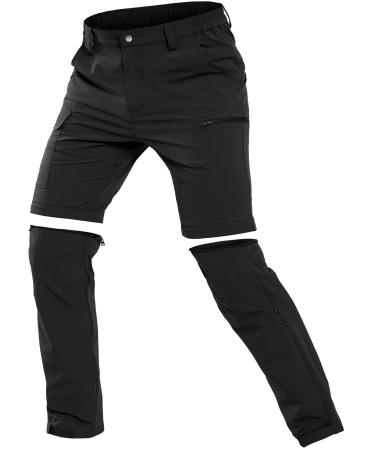 Cycorld hiking pants men trekking pants breathable zip off men outdoor trousers removable outdoor hiking pants with 5 deep bags for hiking and leisure black l
