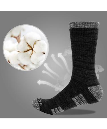 YUEDGE 5 Pairs Moisture Wicking Cushioned Crew Hiking Socks - Dark Grey | Size 9-11 (1807 Model) - Buy Online on GoSupps.com
