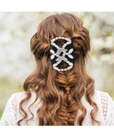 Kytpyi Hair Comb & Clips for Women - 2 Stylish Stretchy Accessories for Thick & Fine Hair - Durable Double Comb with Beads (Butterfly) - Perfect for DIY Hairstyles - Buy Online on GoSupps.com