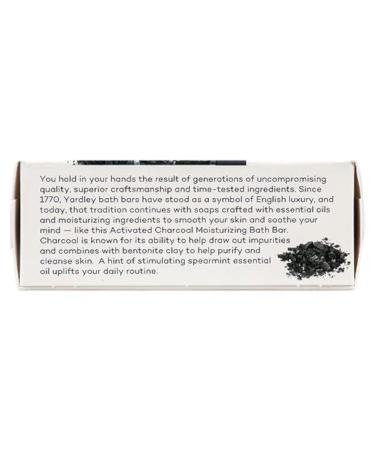 Yardley Activated Charcoal Bath Bar 4oz 3 Pack - Purifying Cleansing Soap Set - Buy Online on GoSupps.com