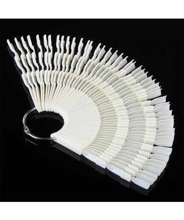Luoshapucy nail art tip ring stick 150 pieces nail color nail polish display ring sticks presentation color fields for display and practice diy nail art nail studios (white) 2-white