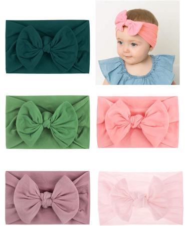 Newborn Baby Girl Headbands - 5pcs-N Baby Essentials for Girls | Soft and Cute Hair Accessories for Toddlers - Buy Online on GoSupps.com