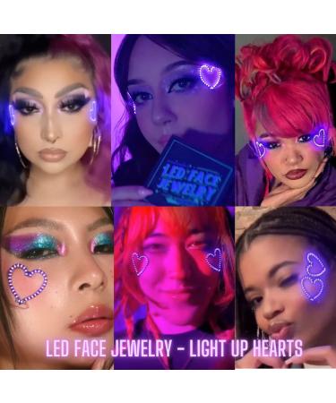 Neon Cowboys LED Face Jewelry Sticker Gems - Purple Hearts | Light Up Face & Skin Accessories - Buy Online on GoSupps.com