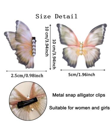 Handmade Butterfly Hair Clips Set - Organza Wings & Pearl Barrettes for Women & Girls - Buy Online on GoSupps.com