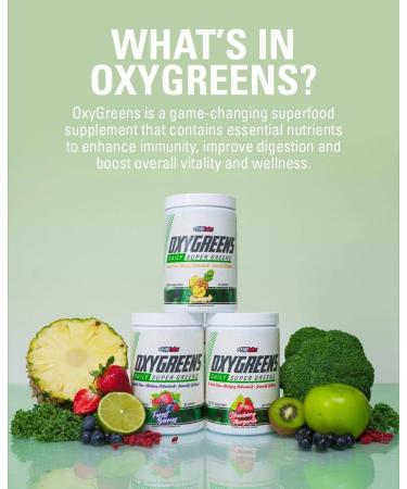 EHPlabs OxyGreens Super Greens Powder - Pineapple Flavor, 30 Serves - Immunity Booster with Spirulina, Prebiotic Fibre & Antioxidants - Buy Online on GoSupps.com