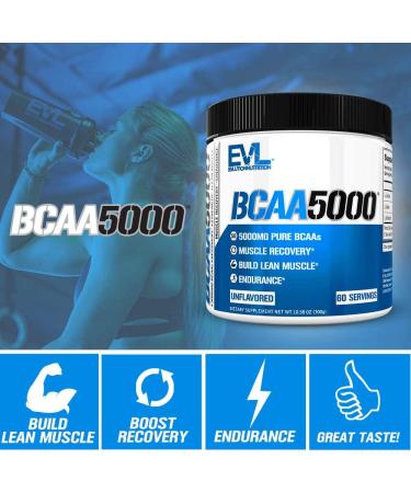 EVLution Nutrition BCAA5000 Unflavored - 10.58 oz (300g) | Premium Amino Acids for Energy & Recovery - Buy Online on GoSupps.com