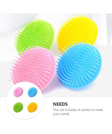 Frcolor 4-Piece Massage Comb Set | Silicone Scrubber & Scalp Massager for Hair Care | International Shipping Available - Buy Online on GoSupps.com