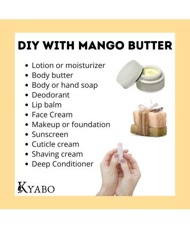 Kyabo 3Lbs Mango Butter - Premium Organic Unrefined Raw Virgin Cold Press Grade A - 100% Pure Non GMO Natural Moisturizer for Skin and Body Care - Perfect for DIY Body Butters, Soap Making, Lotions, and Creams - Buy Online on GoSupps.com