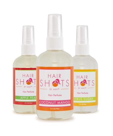 Hair Shots Heat Activated Hair Fragrance Fab Three Bundle 3 Items: Apple Pear, Coconut Mango, Citrus Sugar