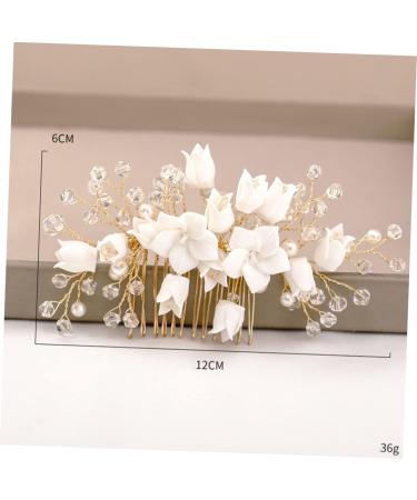 FRCOLOR Wedding Hair Comb Bridal Hair Comb White Bride Zircon Flowers Wedding Hair Piece - Buy Online on GoSupps.com