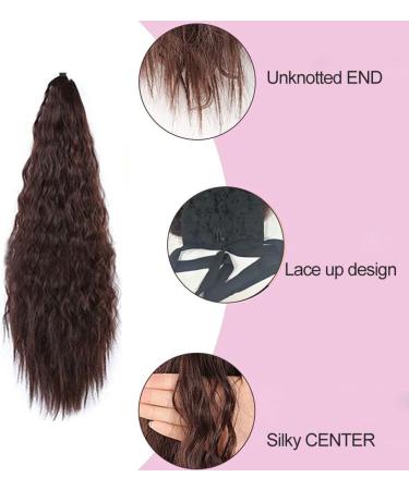 Long Wavy Drawstring Ponytail Extension Ponytail Extension Braid Ponytail Hair Extensions Hairpiece Ponytail Extension Long Hair Extension Afro Braid Long Brown Wavy Curly Ponytail 55CM - Buy Online on GoSupps.com