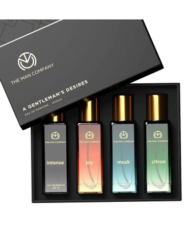 The Man Company Specially Curated Perfume Gift Set 4X20Ml - A Gentlemen's Desire | Premium Long-Lasting Fragrance| Citron For Travel| Intense For Office| Musk For Sports| Joy For Outing 80 Ml